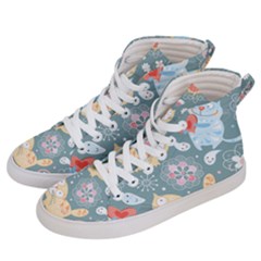 Cute Cat Background Pattern Men s Hi-top Skate Sneakers by Ket1n9