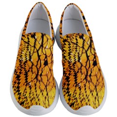 Yellow Chevron Zigzag Pattern Women s Lightweight Slip Ons