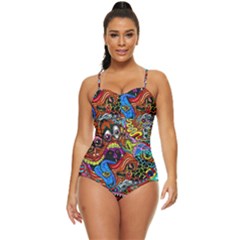Art Color Dark Detail Monsters Psychedelic Retro Full Coverage Swimsuit by Ket1n9