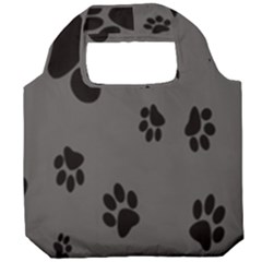 Dog Foodprint Paw Prints Seamless Background And Pattern Foldable Grocery Recycle Bag by Ket1n9