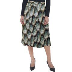 Ocean Pattern Classic Velour Midi Skirt 