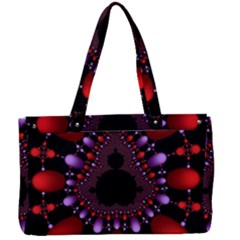 Fractal Red Violet Symmetric Spheres On Black Canvas Work Bag by Ket1n9