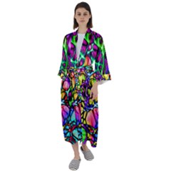 Network Nerves Nervous System Line Maxi Satin Kimono by Ket1n9