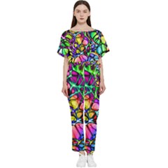 Network Nerves Nervous System Line Batwing Lightweight Chiffon Jumpsuit by Ket1n9