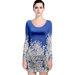 Crown Aesthetic Branches Hoarfrost Long Sleeve Bodycon Dress by Ket1n9