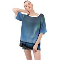 Aurora Borealis Lofoten Norway Oversized Chiffon Top by Ket1n9