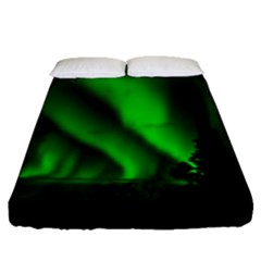 Aurora Borealis Northern Lights Fitted Sheet (queen Size) by Ket1n9
