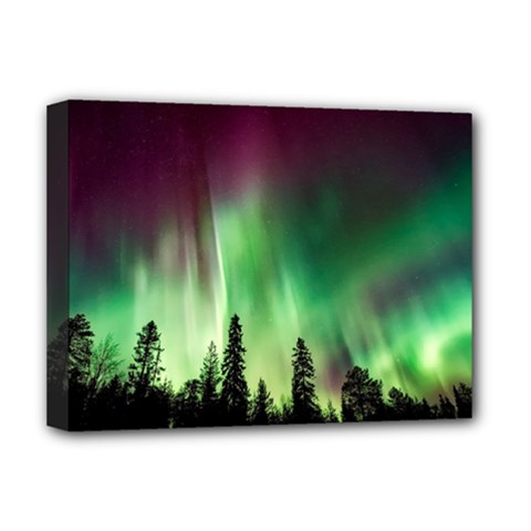 Aurora Borealis Northern Lights Deluxe Canvas 16  X 12  (stretched)  by Ket1n9