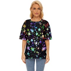 Christmas Star Gloss Lights Light Oversized Basic T-shirt by Ket1n9