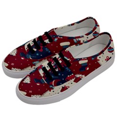 Flat Design Christmas Pattern Collection Art Men s Classic Low Top Sneakers