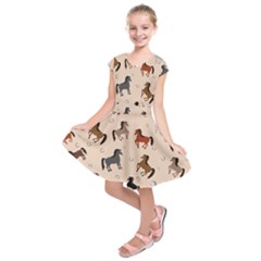 Horses For Courses Pattern Kids  Short Sleeve Dress by Ket1n9