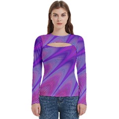 Purple Star Sun Sunshine Fractal Women s Cut Out Long Sleeve T-shirt by Ket1n9