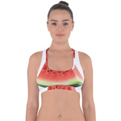Seamless Background With Watermelon Slices Cross Back Hipster Bikini Top  by Ket1n9