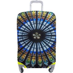 Stained Glass Rose Window In France s Strasbourg Cathedral Luggage Cover (large) by Ket1n9