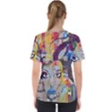 Graffiti Mural Street Art Painting Women s V-Neck Scrub Top View2