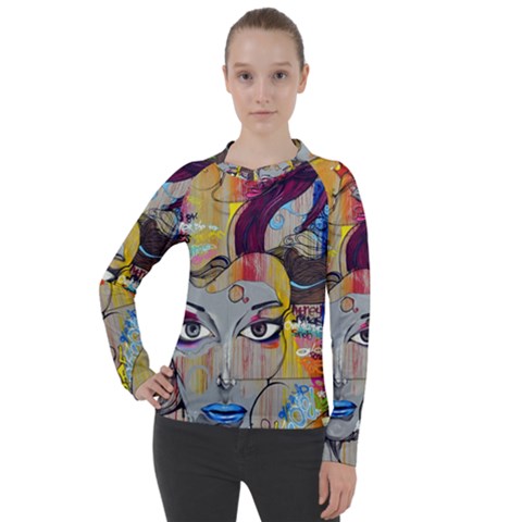 Graffiti Mural Street Art Painting Women s Pique Long Sleeve T-shirt by Ket1n9