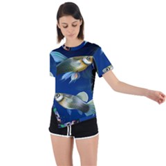 Marine Fishes Asymmetrical Short Sleeve Sports T-shirt by Ket1n9