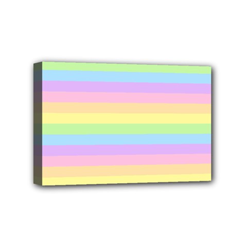 Cute Pastel Rainbow Stripes Mini Canvas 6  X 4  (stretched)