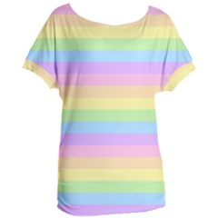 Cute Pastel Rainbow Stripes Women s Oversized T-shirt