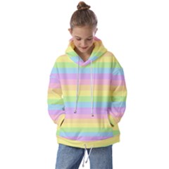 Cute Pastel Rainbow Stripes Kids  Oversized Hoodie by Ket1n9