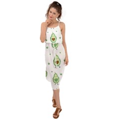 Cute Seamless Pattern With Avocado Lovers Waist Tie Cover Up Chiffon Dress by Ket1n9