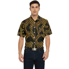 Metallic Snake Skin Pattern Men s Short Sleeve Pocket Shirt  by Ket1n9