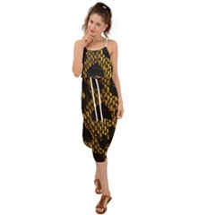 Metallic Snake Skin Pattern Waist Tie Cover Up Chiffon Dress by Ket1n9