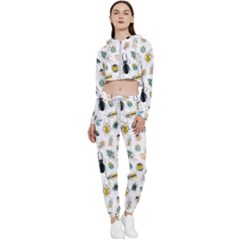Insect Animal Pattern Cropped Zip Up Lounge Set by Ket1n9