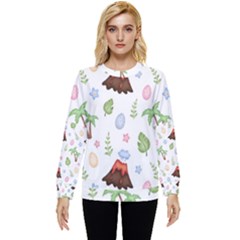 Cute Palm Volcano Seamless Pattern Hidden Pocket Sweatshirt by Ket1n9