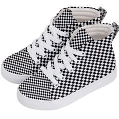 Black And White Checkerboard Background Board Checker Kids  Hi-top Skate Sneakers by Hannah976