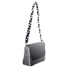 Background-wallpaper-texture-lines Dot Dots Black White Shoulder Bag With Back Zipper by Hannah976