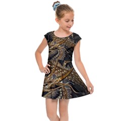 Fantasy Dragon Pentagram Kids  Cap Sleeve Dress by Maspions