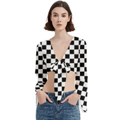 Vablen Trumpet Sleeve Cropped Top