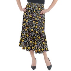 Mental Emojis Emoticons Icons Midi Mermaid Skirt by Paksenen