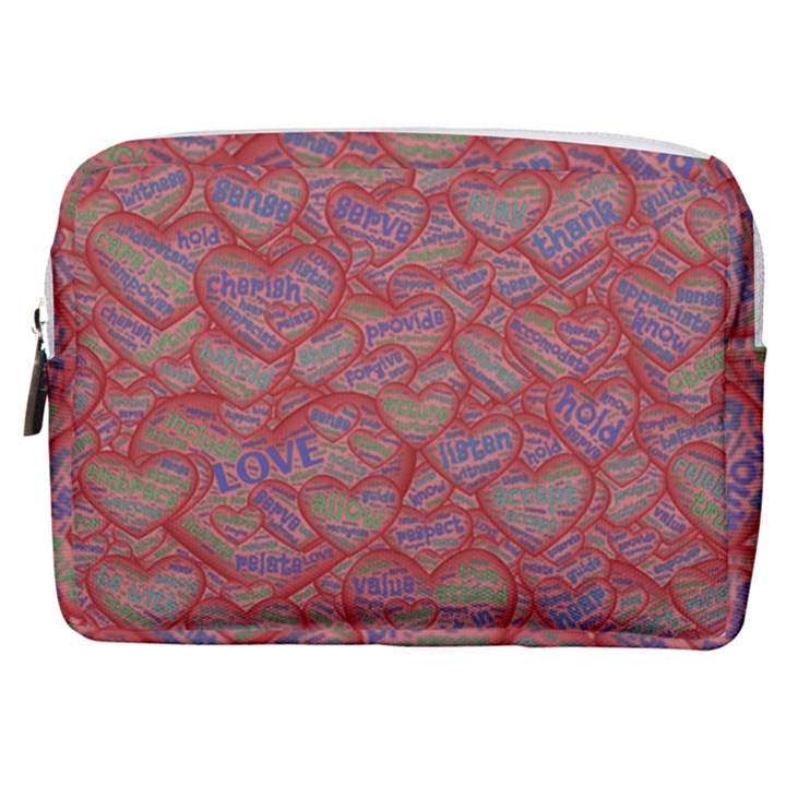 Love Hearts Valentines Connection Make Up Pouch (Medium)