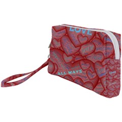 Love Hearts Valentine Red Symbol Wristlet Pouch Bag (small) by Paksenen