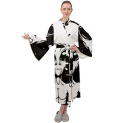 Alien Ufo Maxi Velvet Kimono by Bedest