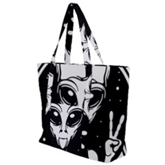 Alien Ufo Zip Up Canvas Bag by Bedest