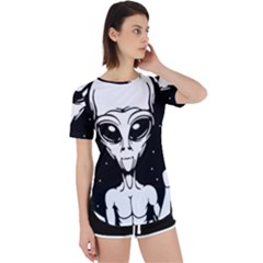 Alien Ufo Perpetual Short Sleeve T-shirt by Bedest