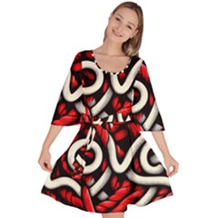 Love Rope Cartoon Velour Kimono Dress