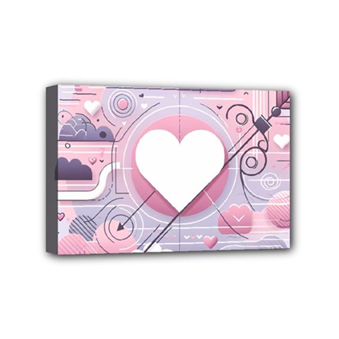 Heart Love Minimalist Design Mini Canvas 6  X 4  (stretched)