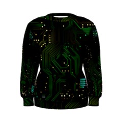 Circuits Circuit Board Green Technology Women s Sweatshirt by Ndabl3x