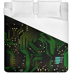 Circuits Circuit Board Green Technology Duvet Cover (king Size) by Ndabl3x