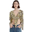 Marble Texture Pattern Seamless Trumpet Sleeve Cropped Top View1