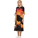 Forest Bear Silhouette Sunset Bow Sleeve Chiffon Midi Dress View2