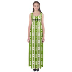 Christmas Green Tree Background Empire Waist Maxi Dress by Cendanart