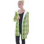 Christmas Green Tree Background Longline Hooded Cardigan