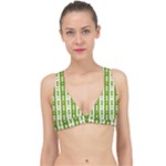 Christmas Green Tree Background Classic Banded Bikini Top