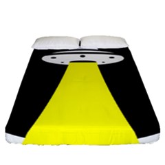 Ufo Flying Saucer Extraterrestrial Fitted Sheet (queen Size) by Cendanart