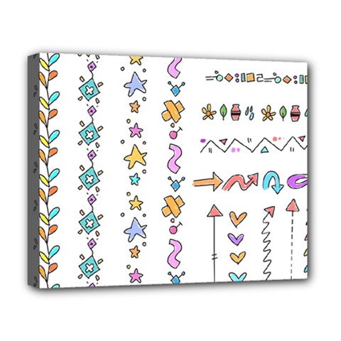 Doodles Border Letter Ornament Deluxe Canvas 20  X 16  (stretched)